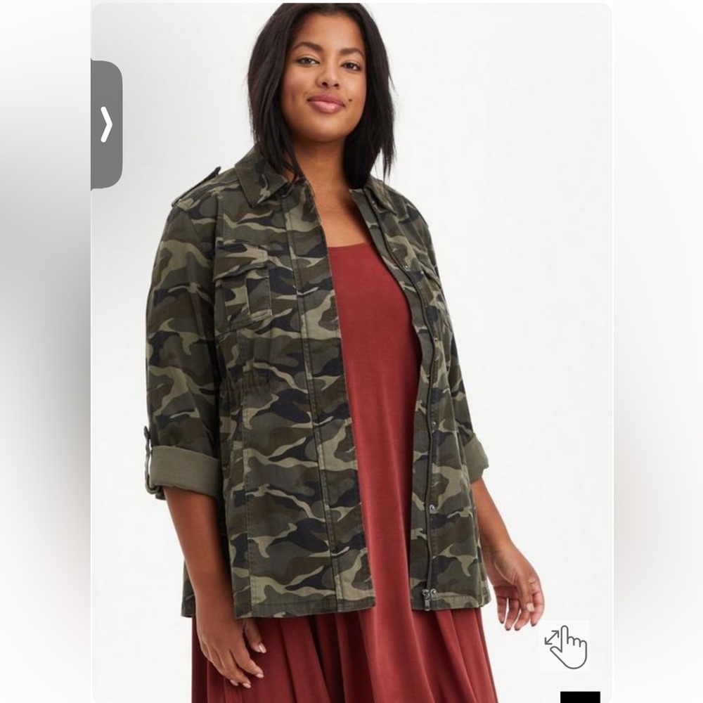 Torrid Camo Twill Anorak Utility Jacket 0